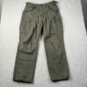 Y2K Gap Relaxed Army Cargo Pants Men's 30x30 Paratrooper Green Distressed